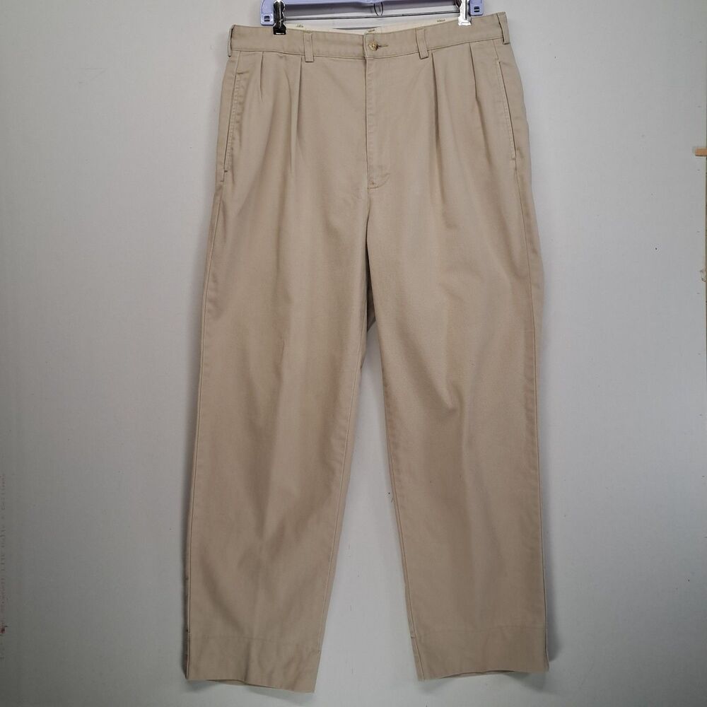 Vintage Polo Ralph Lauren 35x30 Chino Pants Andrew Pant Pleated Khaki